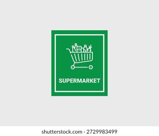 Diseño de Vector de señalización de supermercados creado para supermercados minoristas, hipermercados, cadenas de supermercados y tiendas de alimentos, apto para orientación, marcadores de pasillo, letreros de escaparate, materiales de impresión y uso de pantalla digital.
