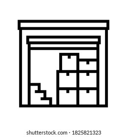 supermarket storage line icon vector. supermarket storage sign. isolated contour symbol black illustration