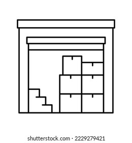 supermarket storage line icon vector. supermarket storage sign. isolated contour symbol black illustration