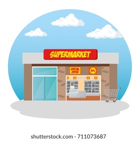 supermarket store consumerism concept 