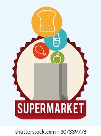 Supermarket store design, vector illustration eps 10.