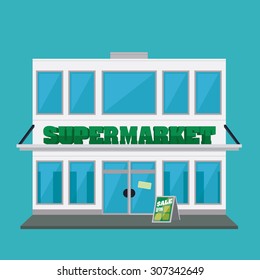 Supermarket store design, vector illustration eps 10.
