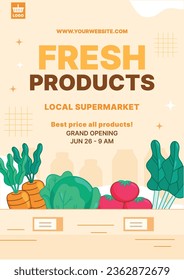 supermarket template. groceries. Grocery store, Shopping, Supermarket, Fresh food, Home delivery, Ordering, Sale concept. vector illustration for poster, banner, flyer, advertising, promo, commercial.