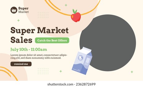 supermarket template. groceries. Grocery store, Shopping, Supermarket, Fresh food, Home delivery, Ordering, Sale concept. vector illustration for poster, banner, flyer, advertising, promo, commercial.