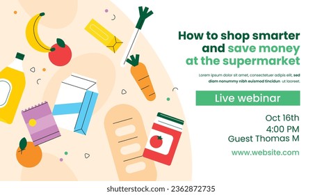 supermarket template. groceries. Grocery store, Shopping, Supermarket, Fresh food, Home delivery, Ordering, Sale concept. vector illustration for poster, banner, flyer, advertising, promo, commercial.