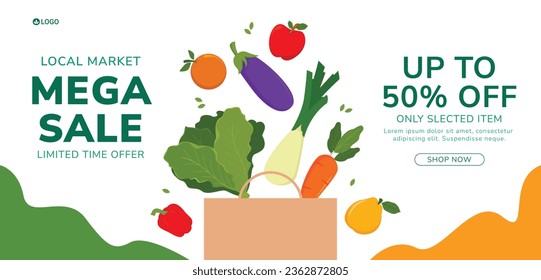 supermarket template. groceries. Grocery store, Shopping, Supermarket, Fresh food, Home delivery, Ordering, Sale concept. vector illustration for poster, banner, flyer, advertising, promo, commercial.