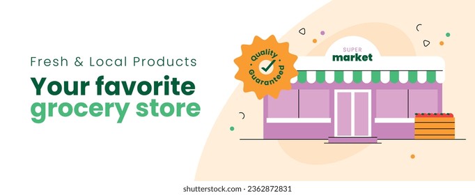 supermarket template. groceries. Grocery store, Shopping, Supermarket, Fresh food, Home delivery, Ordering, Sale concept. vector illustration for poster, banner, flyer, advertising, promo, commercial.