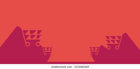 Supermarket trolley background. Shopping cart, online store