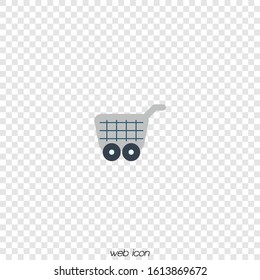 supermarket trolley in a flat style. Vector simple icon.