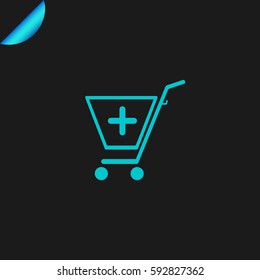 supermarket trolley icon illustration isolated vector sign symbol.