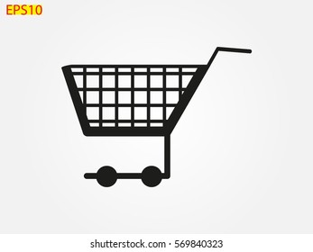 supermarket trolley, icon, vector illustration eps10