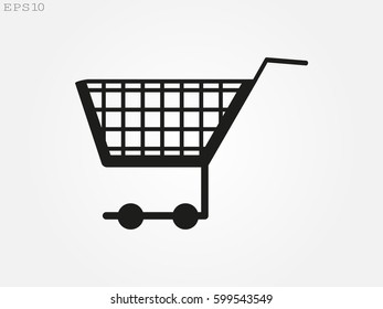 supermarket trolley, icon, vector illustration eps10