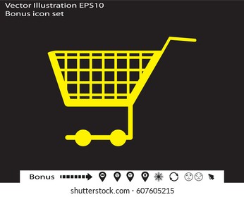 supermarket trolley, icon, vector illustration eps10
