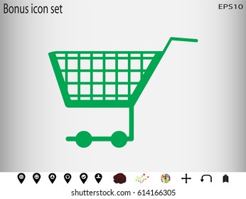 supermarket trolley, icon, vector illustration eps10
