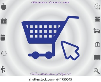 supermarket trolley, icon, vector illustration eps10