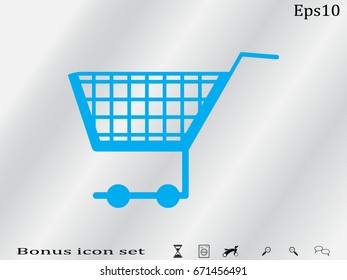 supermarket trolley, icon, vector illustration eps10
