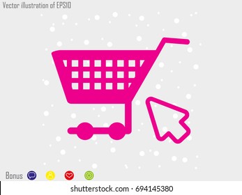 supermarket trolley, icon, vector illustration eps10