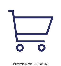 supermarket trolley line icon, outline vector illustration.