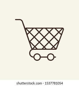 Supermarket trolley line icon. Store, supermarket, market. Shopping cart concept. Vector illustration can be used for topics like marketing, shopping, advertising