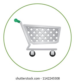  Supermarket trolley vector icon