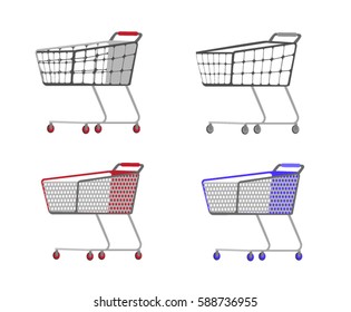 Supermarket trolley vector illustration