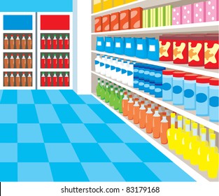 Supermarket. vector, color full, no gradient