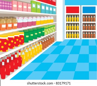 Supermarket. vector, color full, no gradient