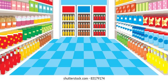 Supermarket. vector, color full, no gradient