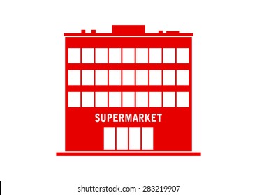 Supermarket vector icon on white background