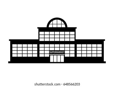 Supermarket vector icon on white background