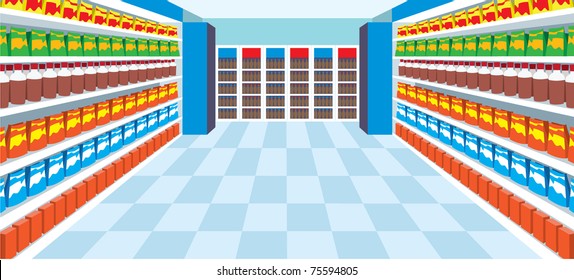 Supermarket. vector. no gradient, color full