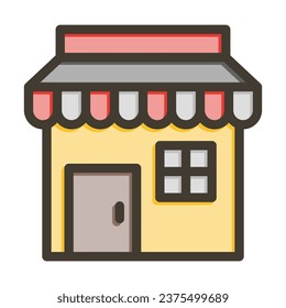 Icono De Colores Llenos De La Línea Espesa Del Vector De Supermercado Para Uso Personal Y Comercial.

