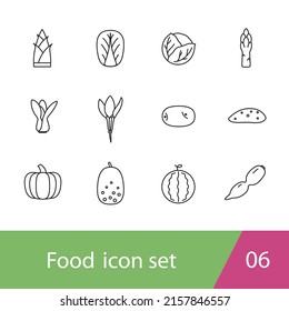 Supermarket vegetable icon set design, vector illustration