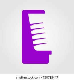 Supermarket Wall Type Food refrigerated case, display icon. Vector illustration