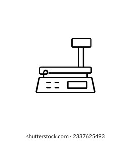 Supermarket Weight Scale Line Style Icon Design