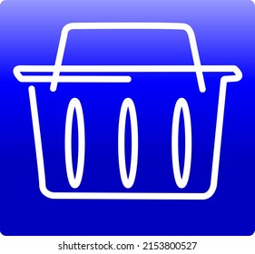 Supermarket white line with blue background icon