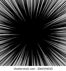 Supermassive black hole icon isolated. Hand drawn ink line circles or scribble circle doodle sketch, thin line rings, pencil handwritten art imitation with zoom effect