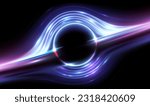 Supermassive black hole illustration in vector