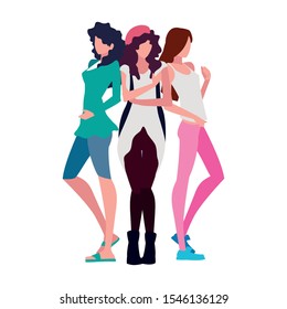 Supermodels avatar women design, Model fashion person young female and sexy theme Vector illustration