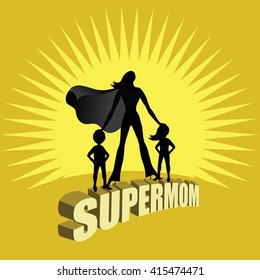 Supermom Burst Design. EPS 10 Vector.