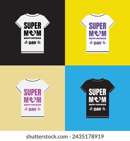 Supermom Delight, Mother's Day Tee Design in Black, White and Pink - Grab it