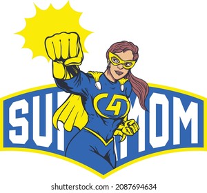 Supermom, Wonder Woman, Strong Mom, Mom Vector Design