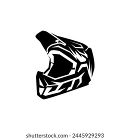 Supermoto Motocross helmet logo design template emblem badge.	