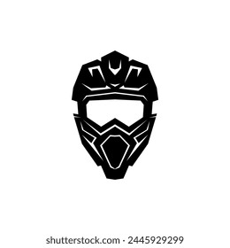 Supermoto Motocross helmet logo design template emblem badge.	