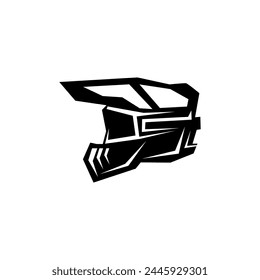 Supermoto Motocross helmet logo design template emblem badge.	