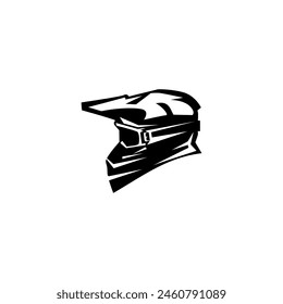 Supermoto Motocross helmet logo design template emblem badge.