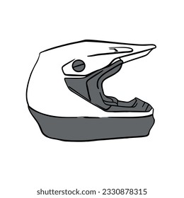 supermoto motorcycle helmet icon vector illustration white color
