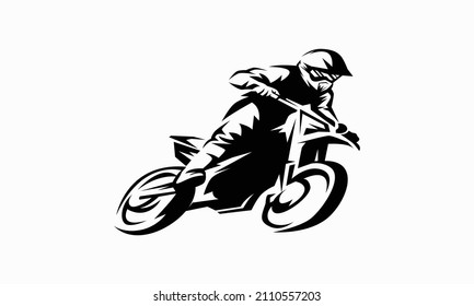 Supermoto Rider Ride Supermoto Bike Illustration Stock Vector (Royalty ...