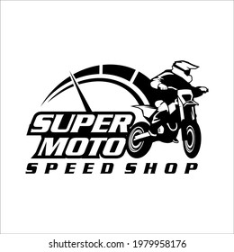 SUPERMOTO SPEED SHOP LOGO ILLUSTRATION