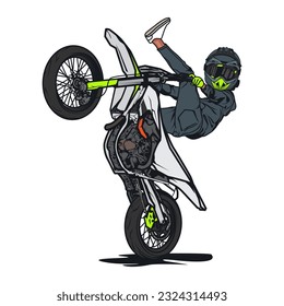 Supermoto Wheelee Freestyle Vector illustration